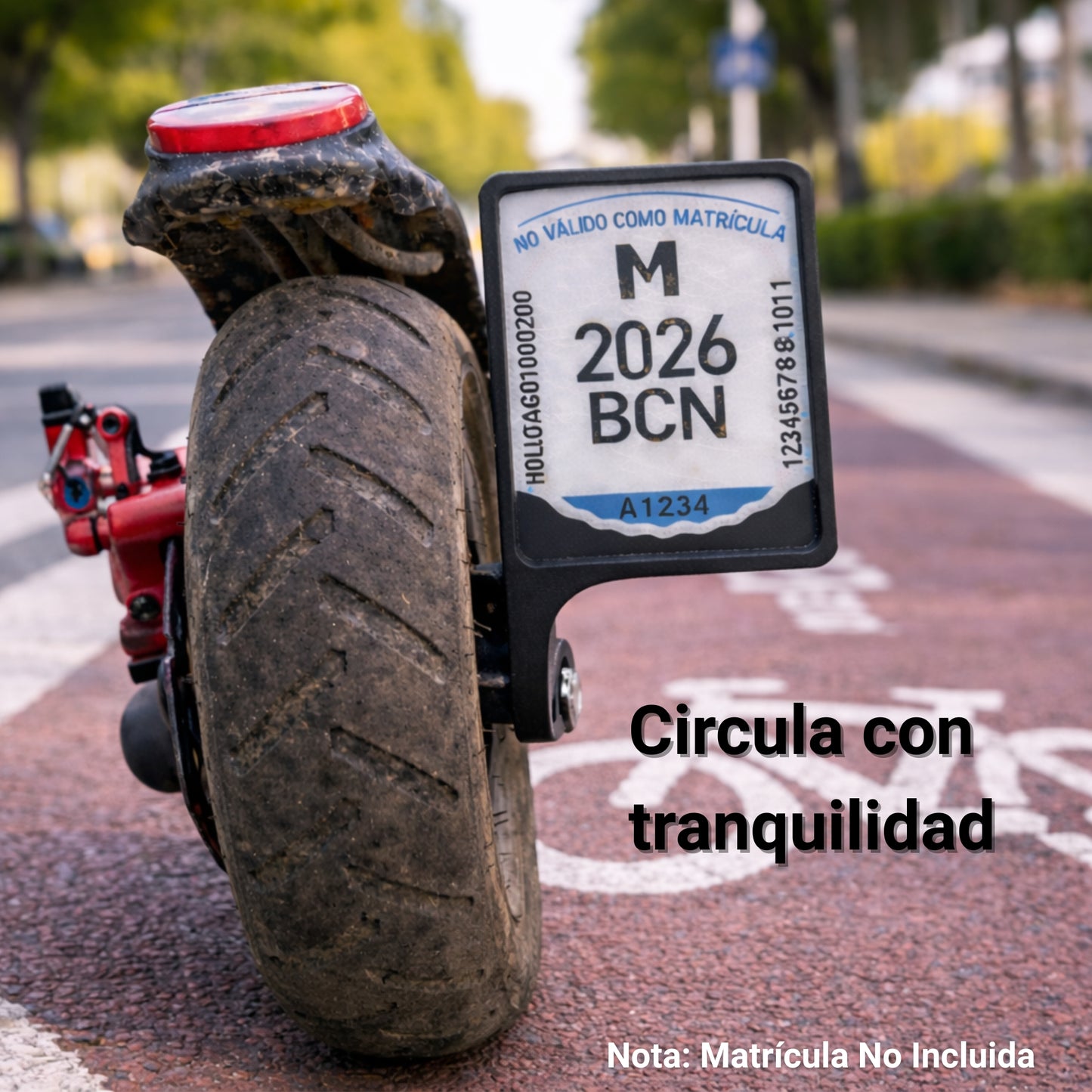 Portamatrícula Lateral para Patinete Eléctrico VMP Flexible con Protector Transparente - Derecho