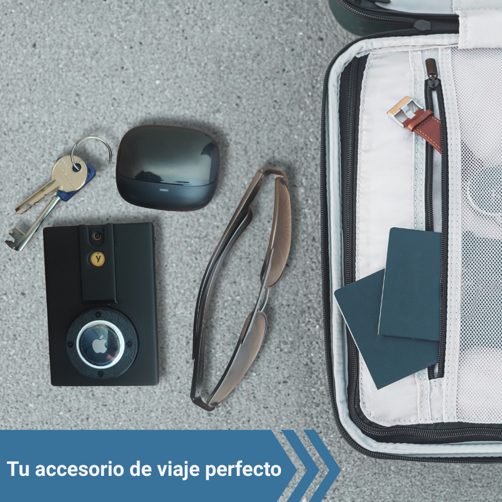 Cartera AirTag + YubiKey automática con bloqueo RFID