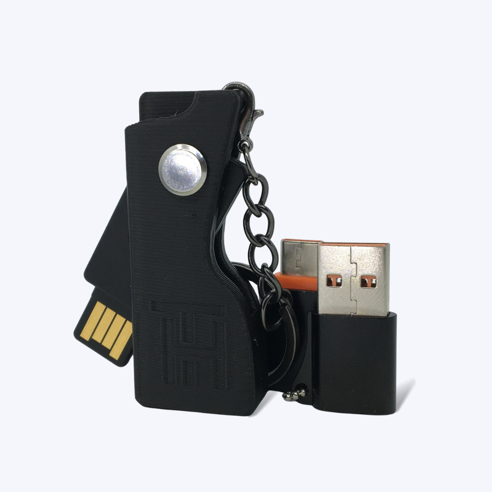YUBIKEY 5 NFC / 5C NFC KEYCHAIN CASE & HOLDER WITH USB ADAPTERS
