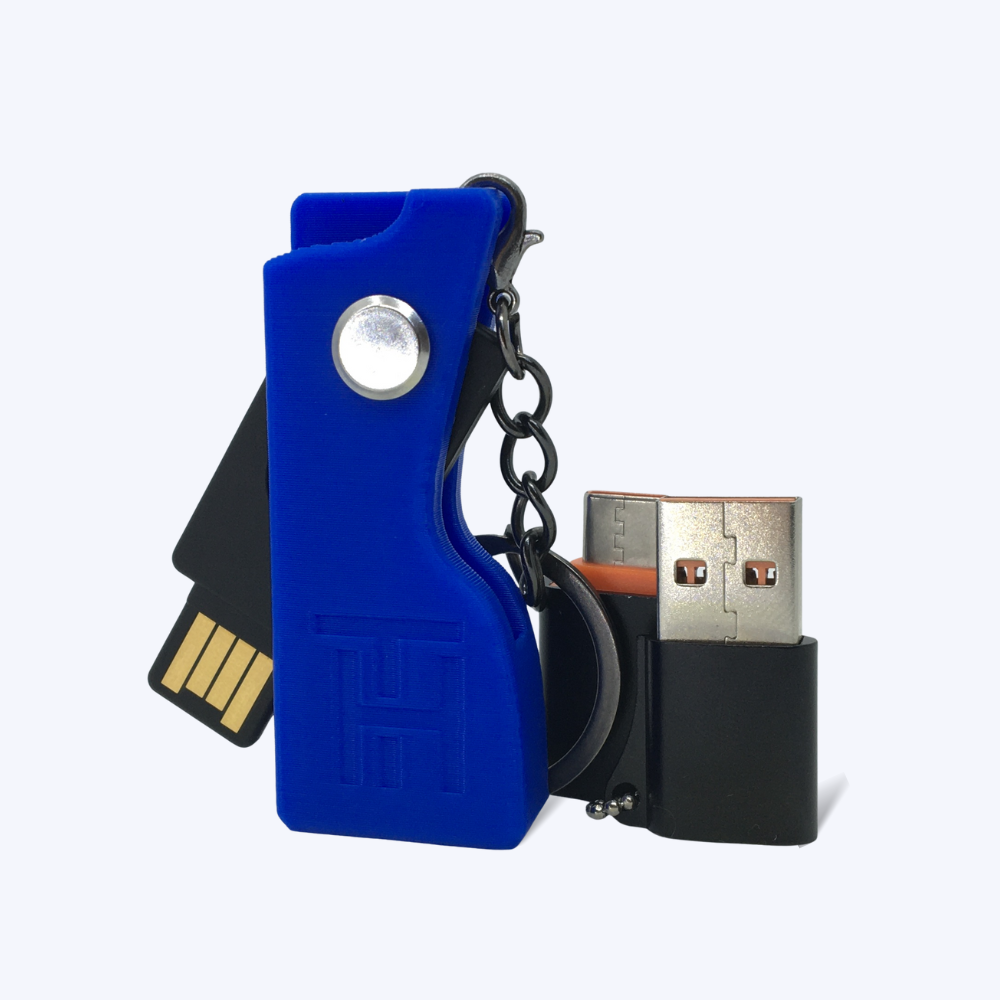 YUBIKEY 5 NFC / 5C NFC KEYCHAIN CASE & HOLDER WITH USB ADAPTERS