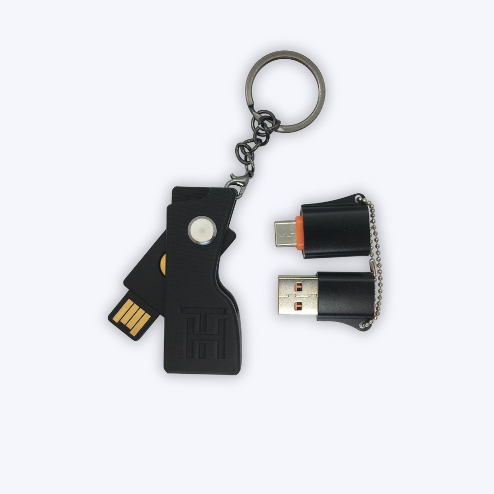 YUBIKEY 5 NFC / 5C NFC KEYCHAIN CASE & HOLDER WITH USB ADAPTERS