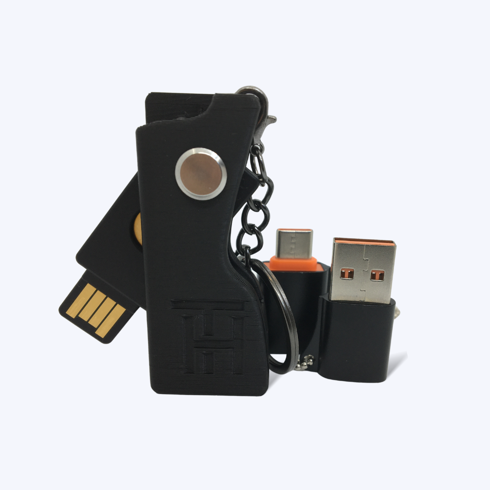 YUBIKEY NFC 5C NFC KEYCHAIN CASE HOLDER WITH USB ADAPTERS