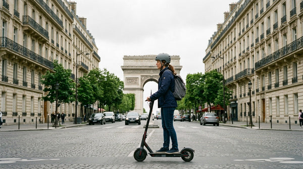 Casco en patinete eléctrico en Francia