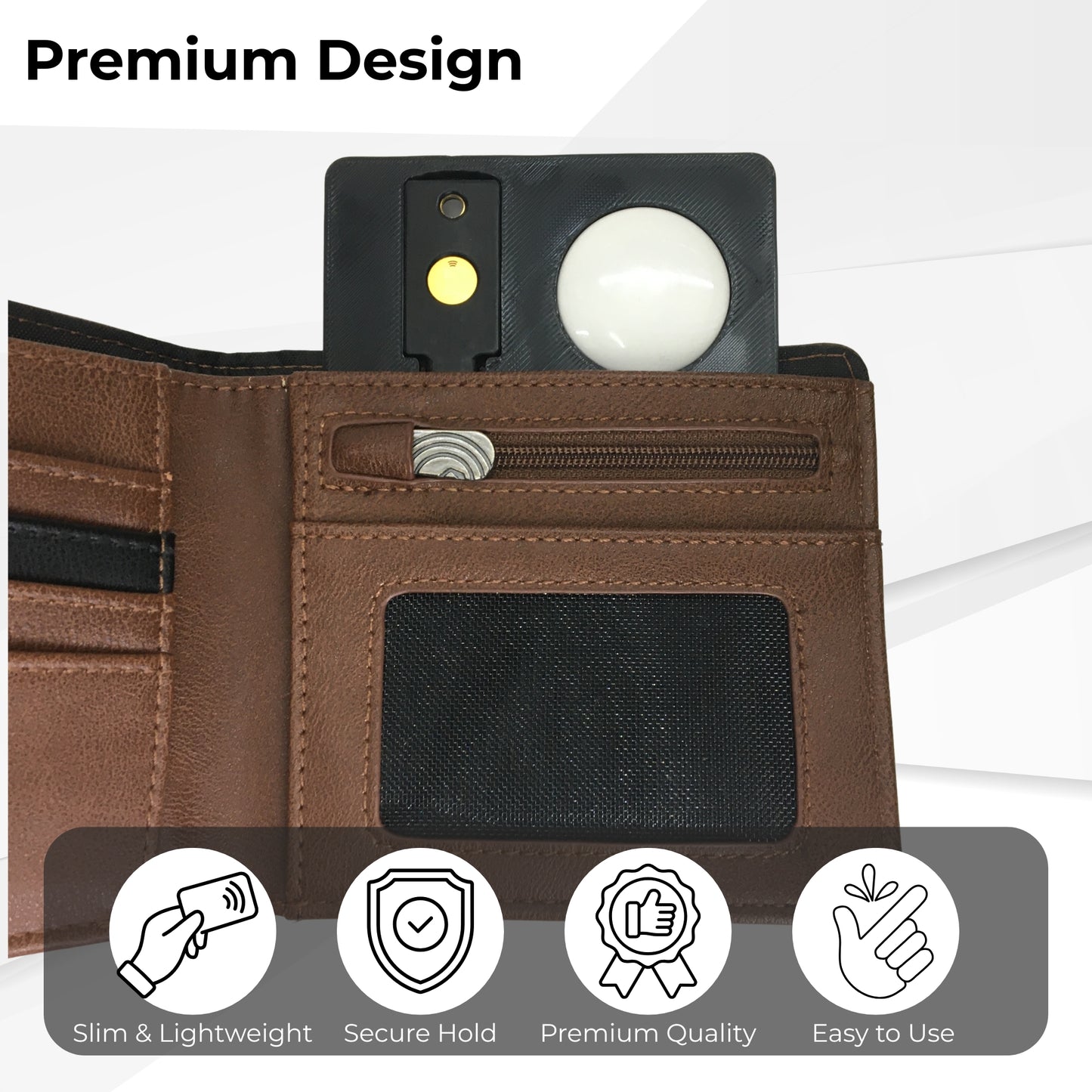 Funda Tarjetero 2 en 1: YubiKey 5 NFC & 5C NFC con Ranura para AirTag