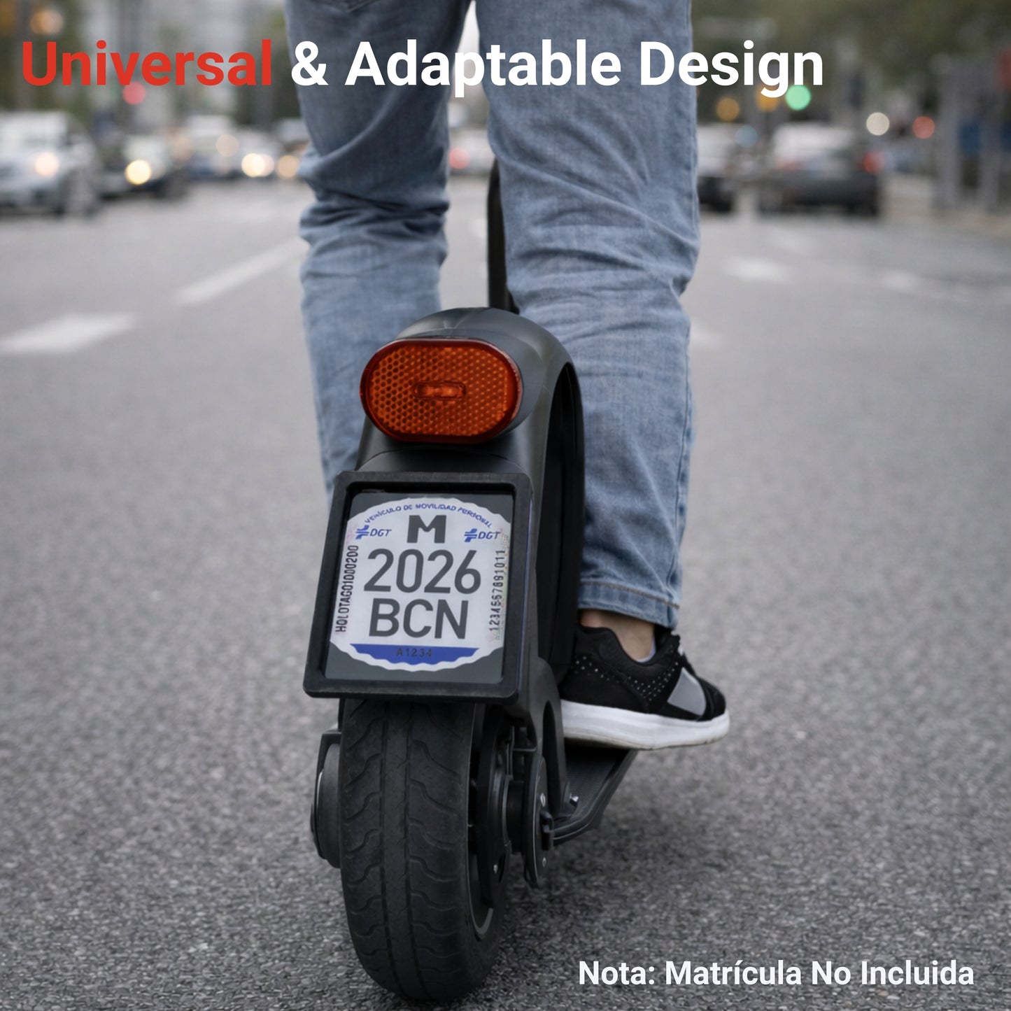 Portamatrícula para Patinete Eléctrico VMP con Protector Transparente