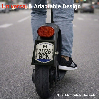 Kennzeichenhalter für E-Scooter (VMP) mit transparentem Schutz und Sicherheitsschraube
