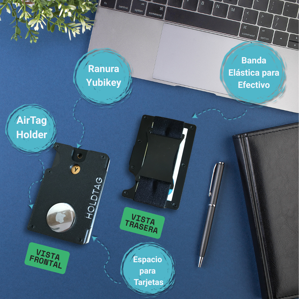 CARTERA AIRTAG + YUBIKEY SLIM CON BLOQUEO RFID