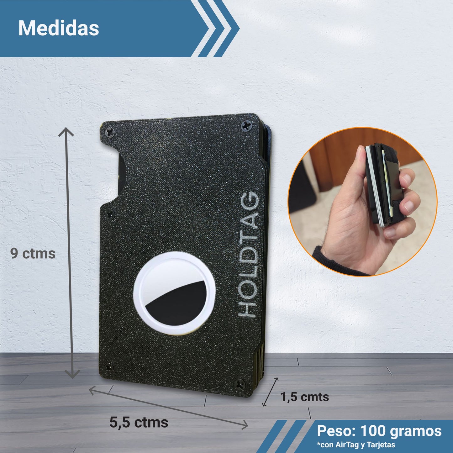 Cartera Slim para AirTag con Protección RFID