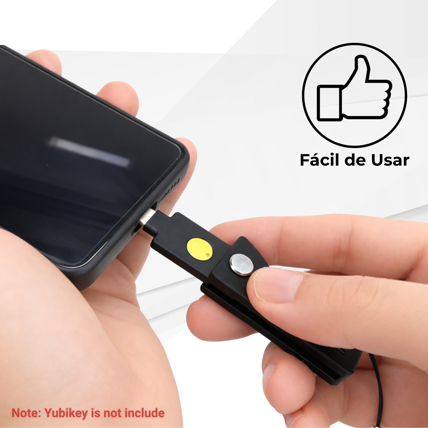Llavero para YubiKey 5 NFC & 5C NFC con Lanyard y Adaptadores USB