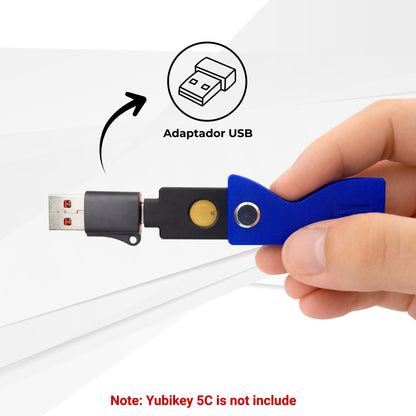 Llavero para YubiKey 5 NFC & 5C NFC con Lanyard y Adaptadores USB