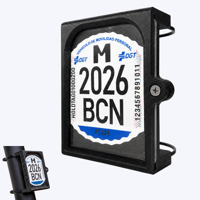 Number Plate Holder for Electric Scooter, Stem Mount with Clear Cover