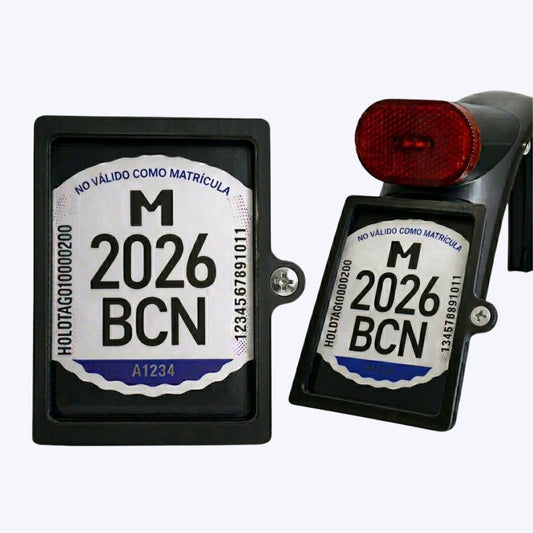 Support de plaque d’immatriculation pour trottinette électrique (VMP) avec protection transparente et vis de sécurité
