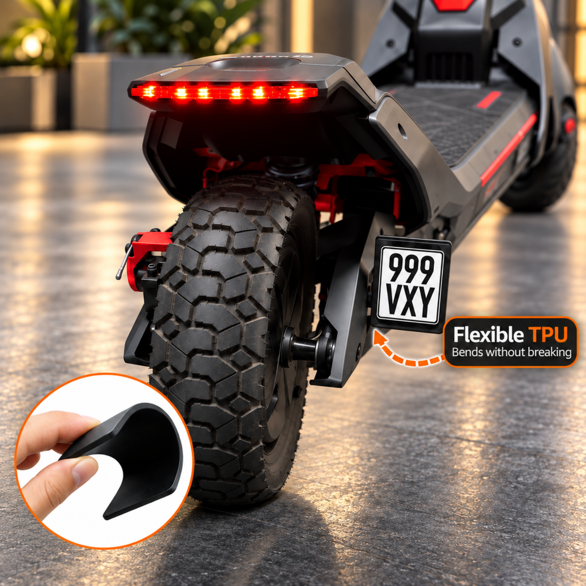 Porte-plaque d’immatriculation trottinette Segway ZT3/ZT3 Pro